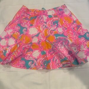Lilly Pulitzer Vibrant Pink and Orange Skater Skirt